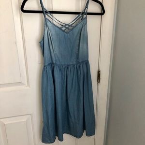 Blue Cotton Denim Kohl’s Juniors Dress
